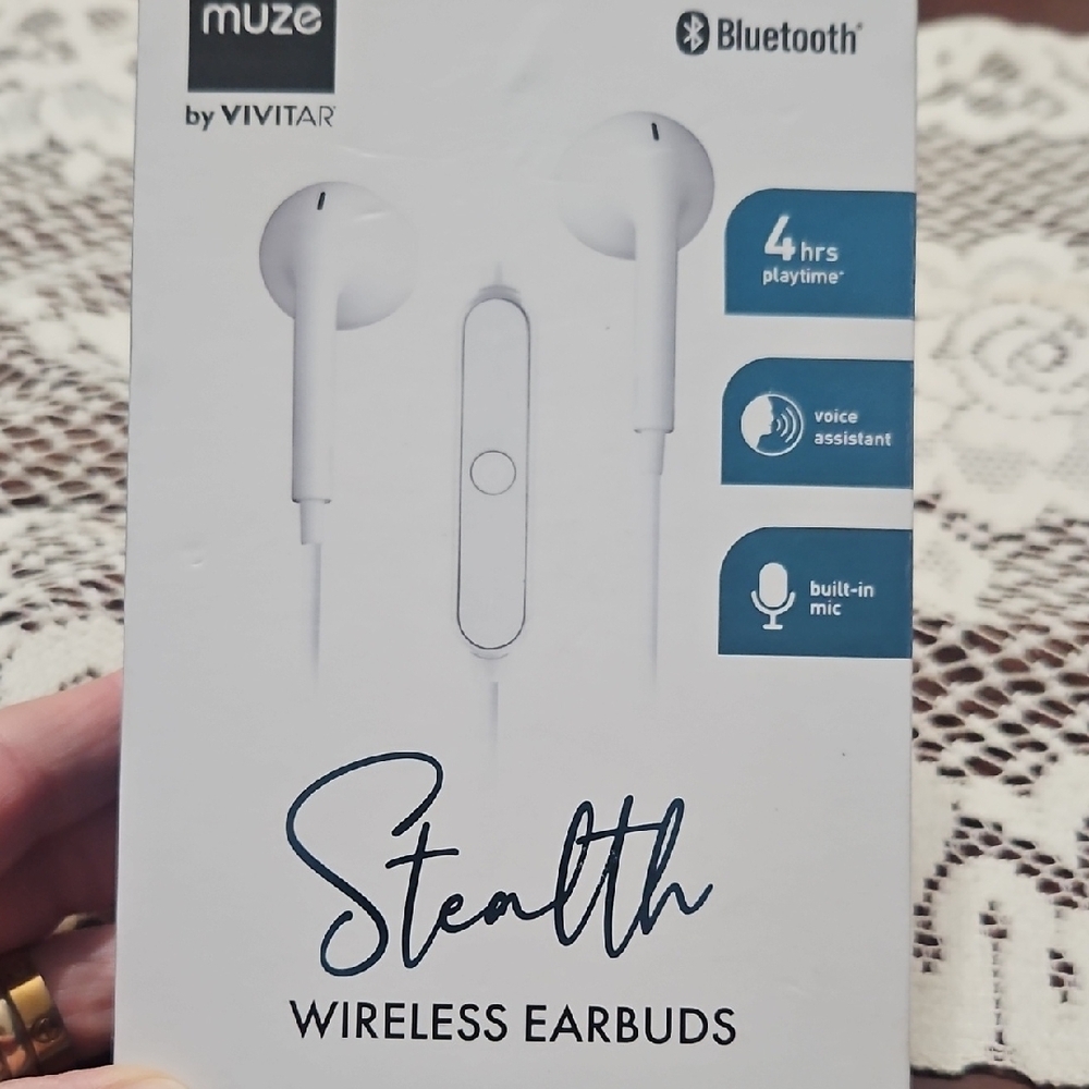 Muze Stealth Wireless Earbuds - White